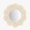 Miroir mural décoratif rond fleur en tissu tressé Tapestry