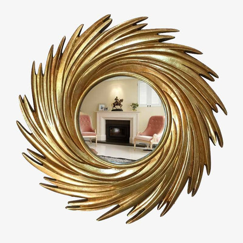 Miroir mural décoratif rond soleil en spirale Comb - vue 3 sur 6