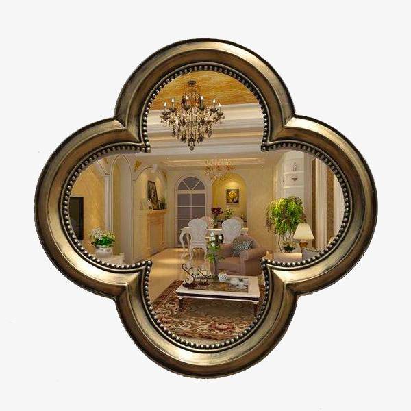 Miroir mural décoratif trèfle à 4 feuilles rétro - vue 3 sur 16