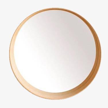 Miroir mural rond à bord coloré en métal