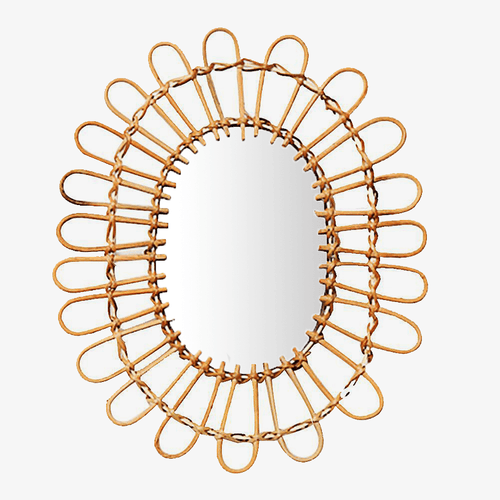 Miroir murale décoratif arrondi style Sun Décor