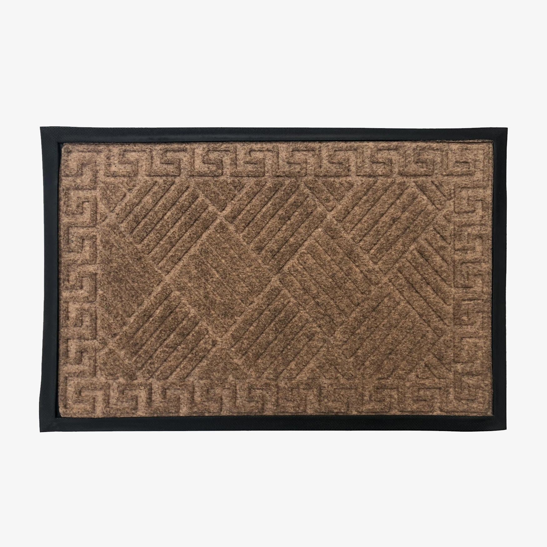 Paillasson rectangle fibres naturelles marrons Rubber