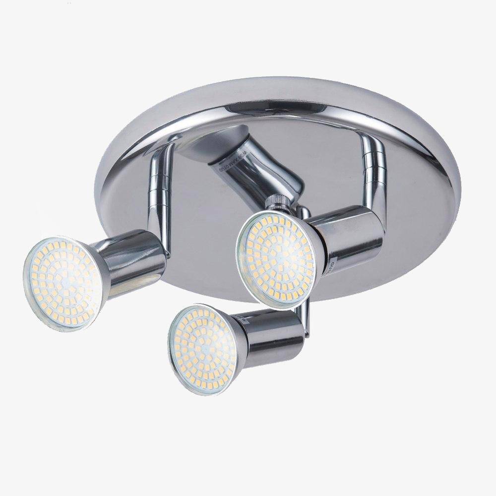 Plafonnier à spots LED chromé Modern