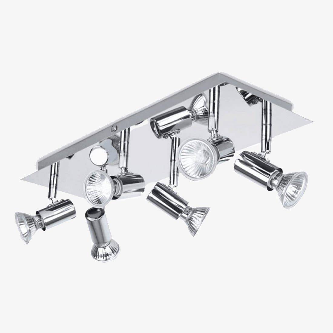 Plafonnier chromé à 6 spots LED