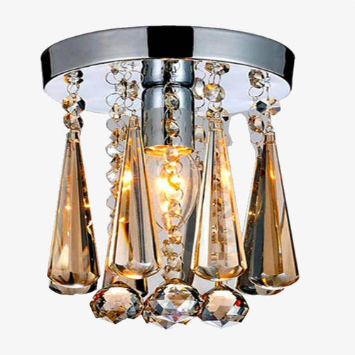 Plafonnier cristal à LED chromée - vue 2 sur 4