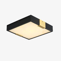 Plafonnier design à LED carré en marbre et métal