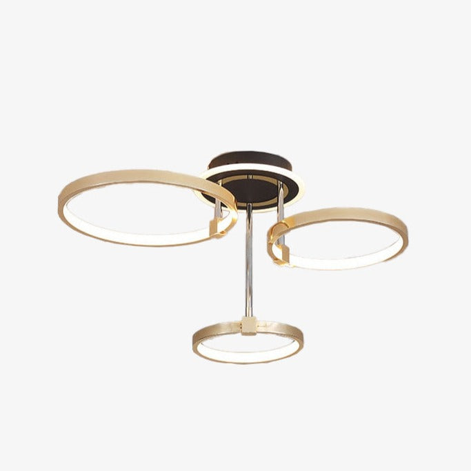 Plafonnier design LED avec anneaux suspendus Xina