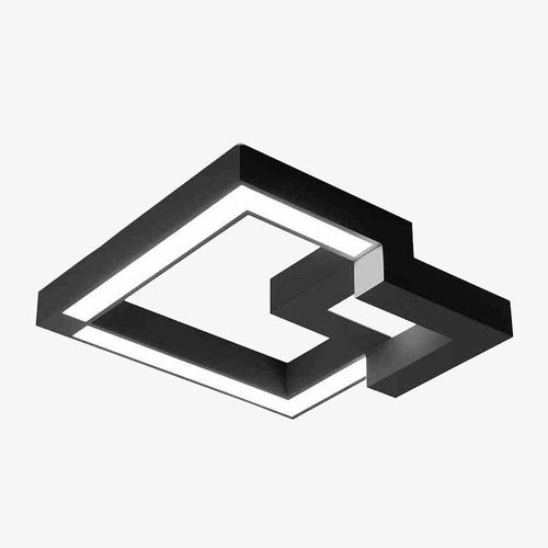 Plafonnier design LED géométrique noir ou blanc (plusieurs tailles)