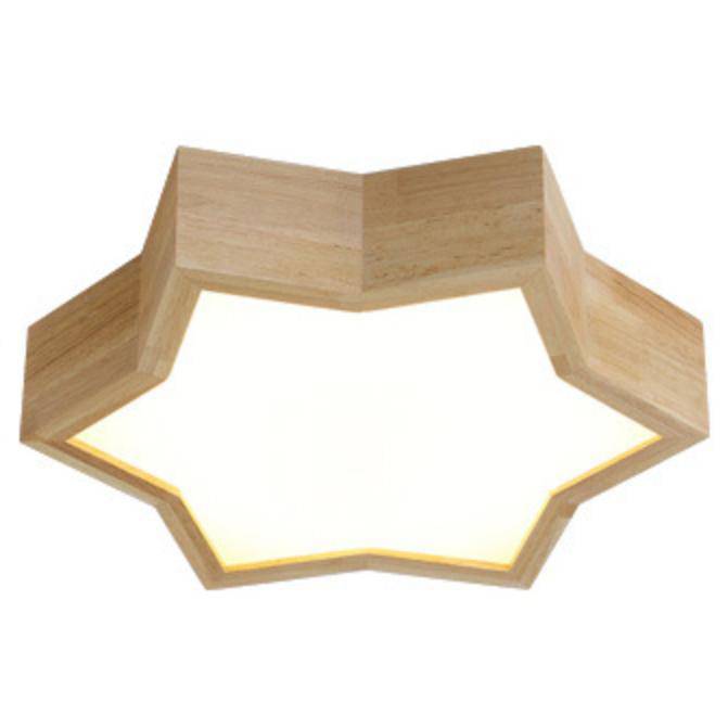 Plafonnier en bois en forme d'étoile - vue 2 sur 2