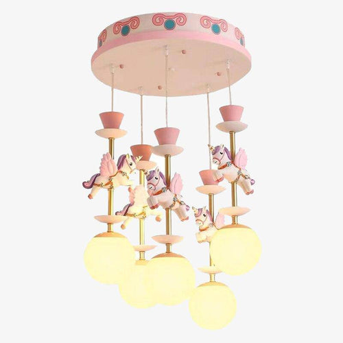 Plafonnier enfant manège à chevaux