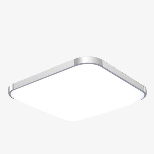 Plafonnier LED carré aux bords arrondis chromé Energy