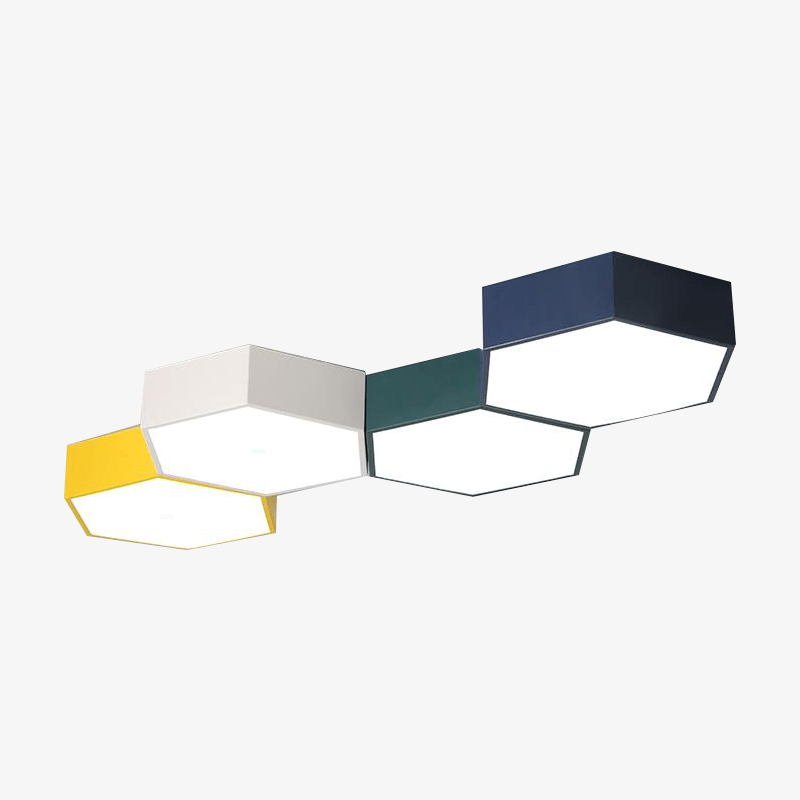 Plafonnier LED hexagonal de couleur Honeycomb