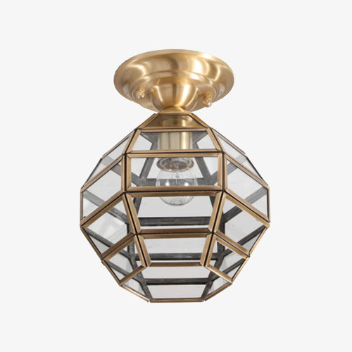 Plafonnier moderne en cuivre et verre Loxia