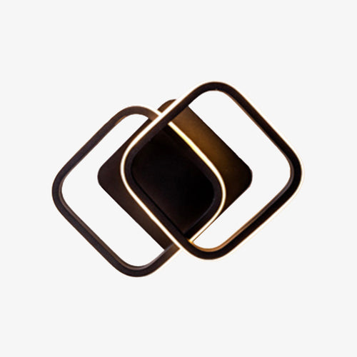 Plafonnier moderne LED avec carrés arrondis croisés Doha