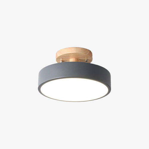 Plafonnier moderne LED en bois et métal coloré Celio