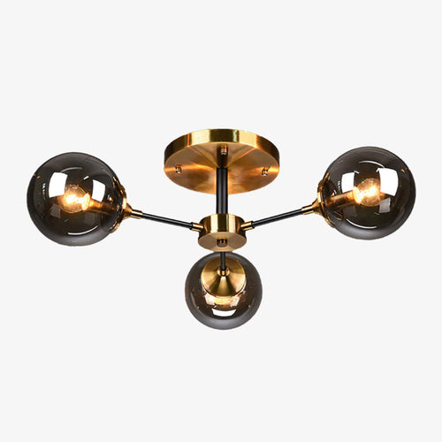 Plafonnier moderne LED en étoile et globes en verre Iraide