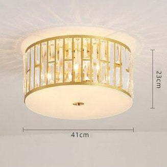Plafonnier moderne luxury doré en cristal Pylonna - vue 7 sur 8