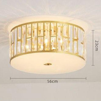 Plafonnier moderne luxury doré en cristal Pylonna - vue 8 sur 8
