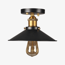 Plafonnier rustique vintage en métal noir et doré