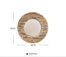 Miroir mural décoratif rond en bois effet plancher