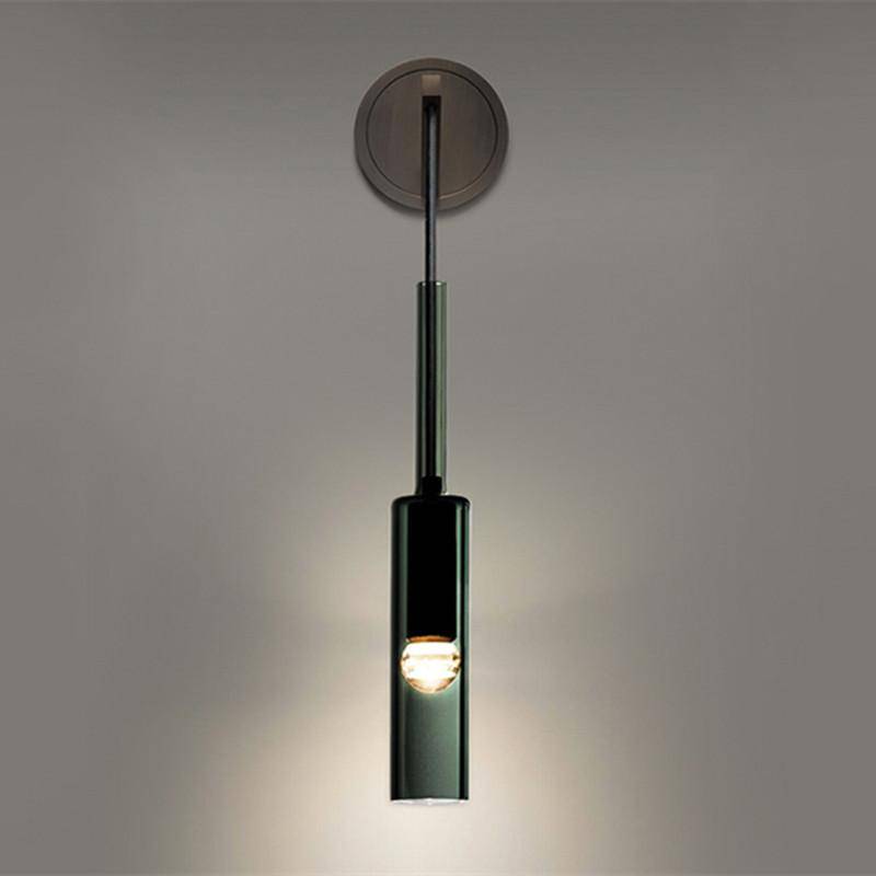 Applique design avec lampe cylindrique en verre fumé suspendue Loft - vue 5 sur 11
