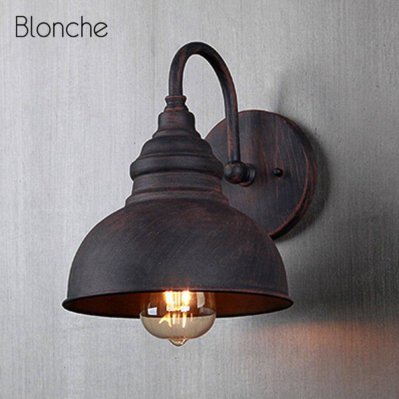 Suspension industrielle LED noire en métal style rétro