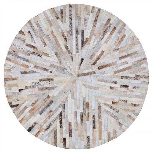 Tapis moderne rond aux formes géométriques Skin