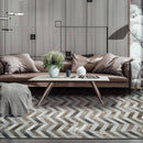 Tapis rectangle scandinave à formes géométriques marrons en polyester Large A