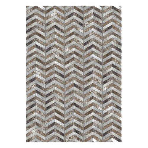 Tapis rectangle scandinave à formes géométriques marrons en polyester Large A