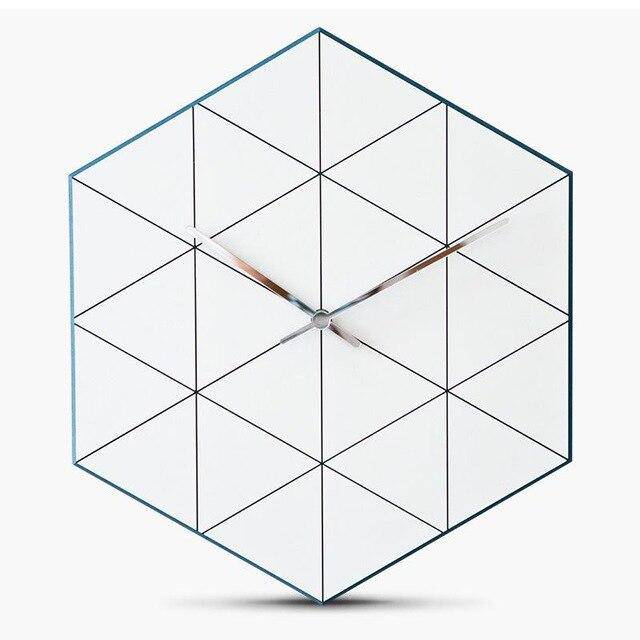 Horloge murale design hexagonale avec triangles Personality