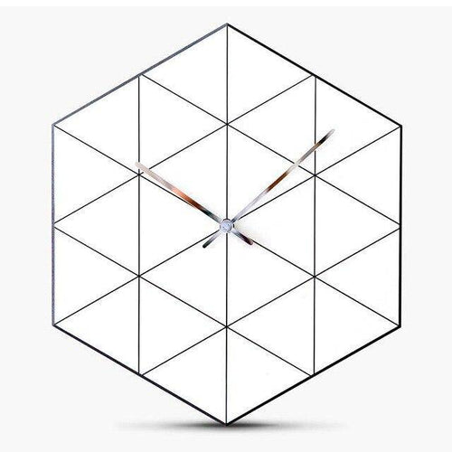 Horloge murale design hexagonale avec triangles Personality