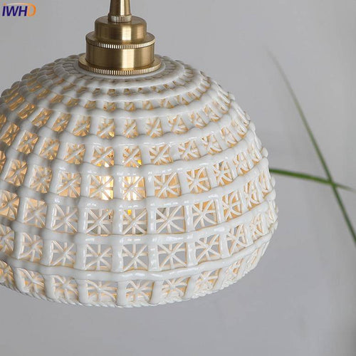 Suspension avec abat-jour style japonais moderne