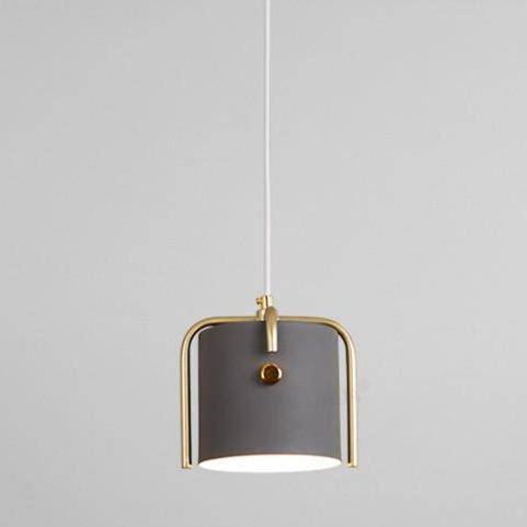 Suspension design LED avec abat-jour en métal coloré style Macaron - vue 5 sur 8