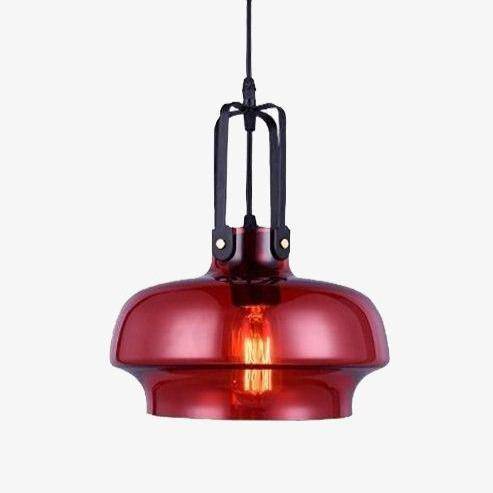 Suspension design LED en verre coloré style Hang - vue 2 sur 10