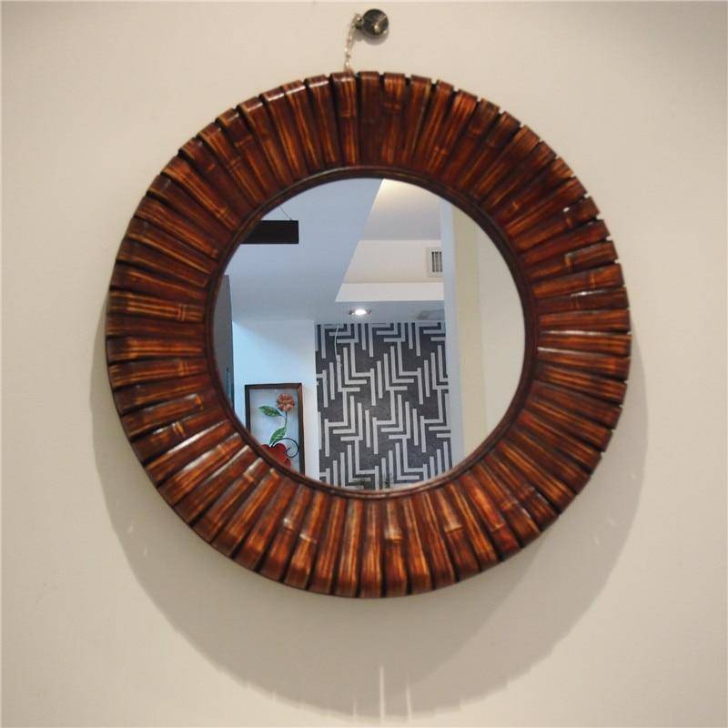 Miroir en bambou, Miroir de décoration murale, Miroir décoratif en cannes  de bambou naturel, Miroir bohème rond, Décoration de la maison MIRROR TEXAS  -  France