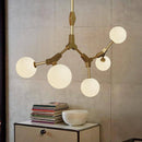 Suspension design à LED en métal doré et boules en verre Loft