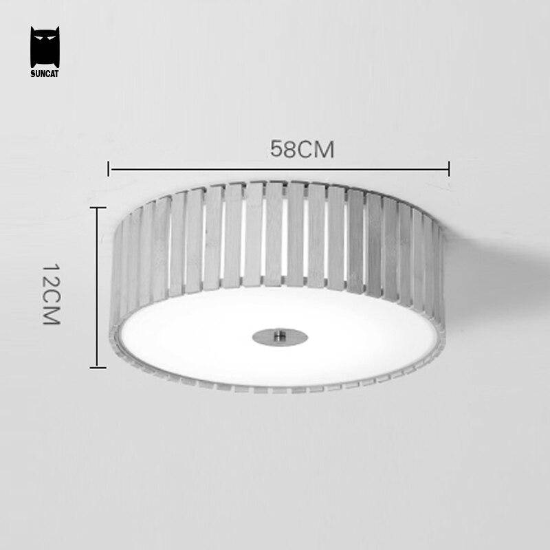 Plafonnier rond en bois LED aux bords arrondis Tatami - vue 4 sur 3