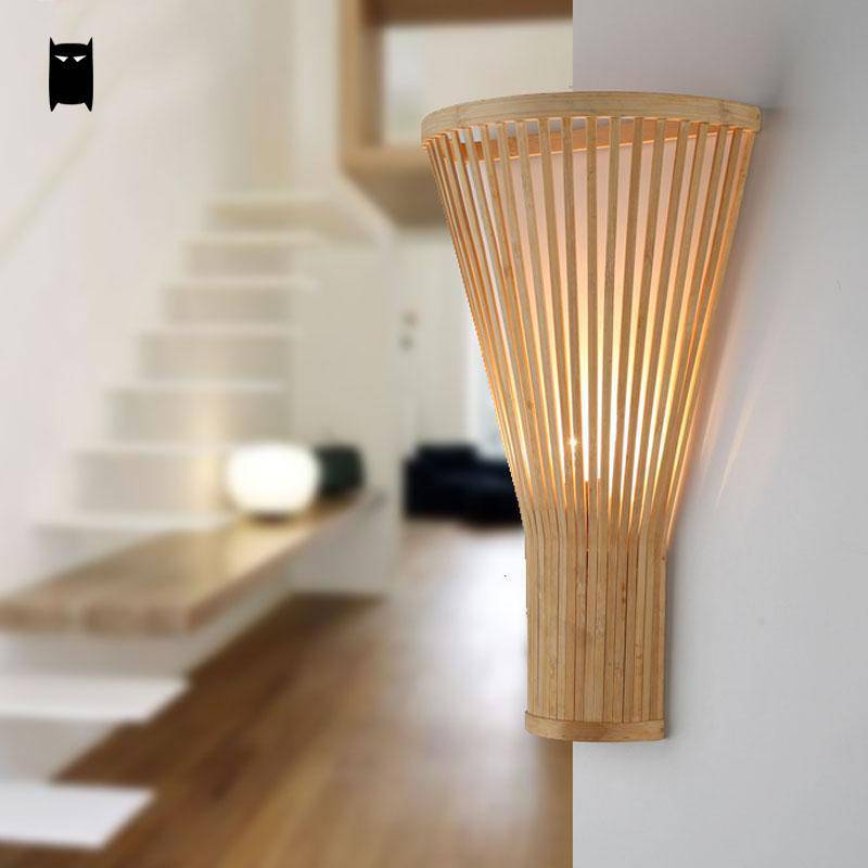 Applique murale LED en rotin style rustique Sun