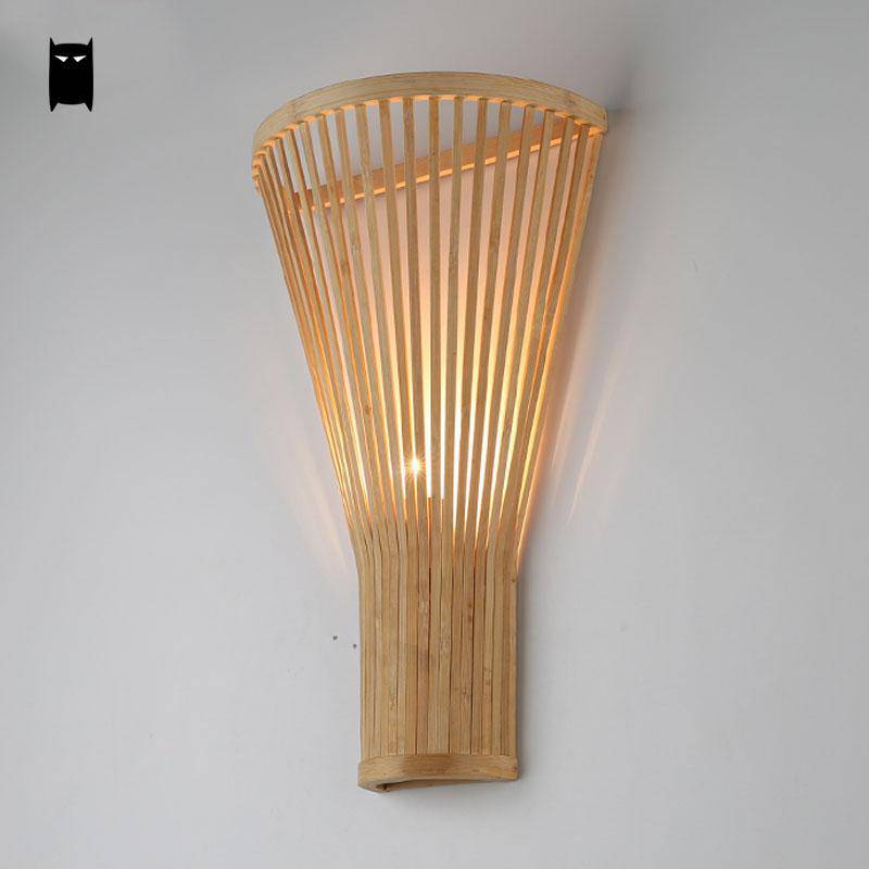 Applique murale LED en rotin style rustique Sun