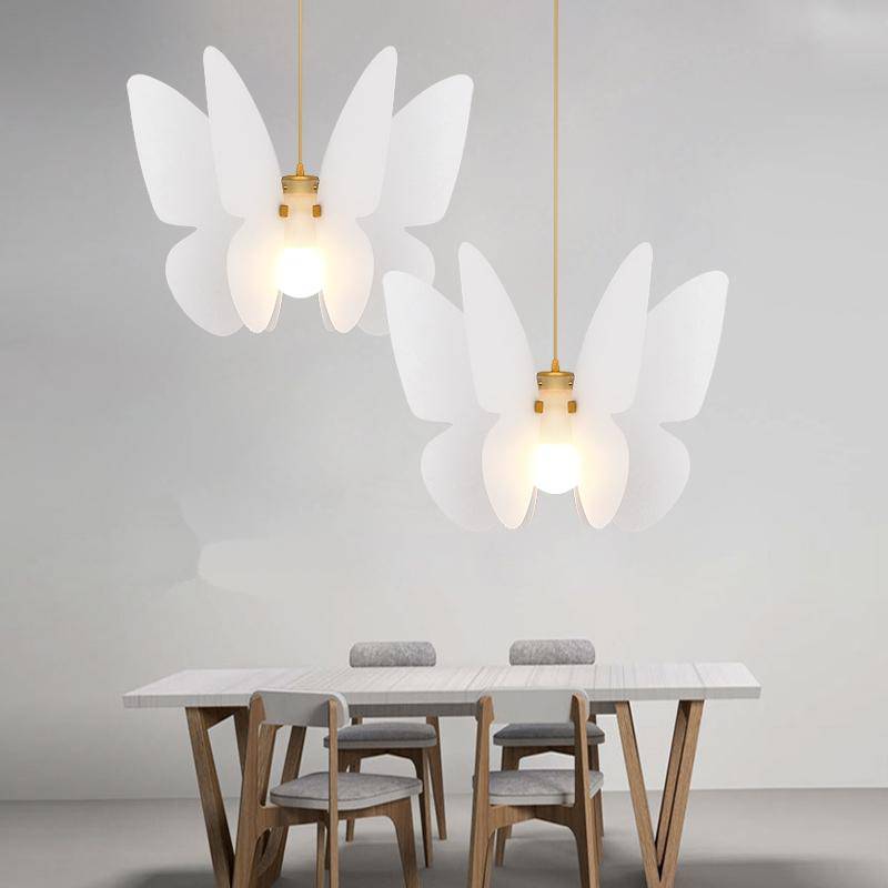 Suspension design LED blanche style Butterfly - vue 3 sur 3