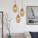 Suspension design LED aux formes géométriques en verre Luxury