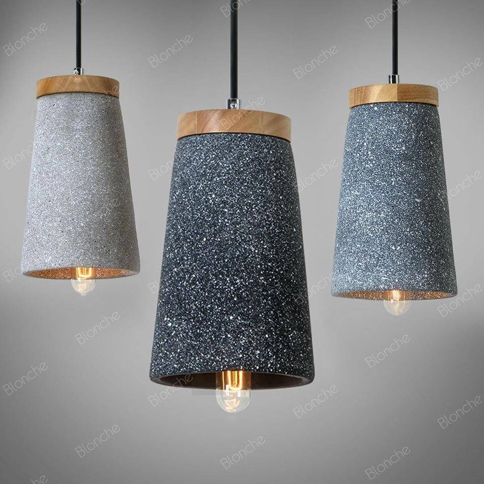 Suspension design LED en ciment style Loft Decor - vue 4 sur 9