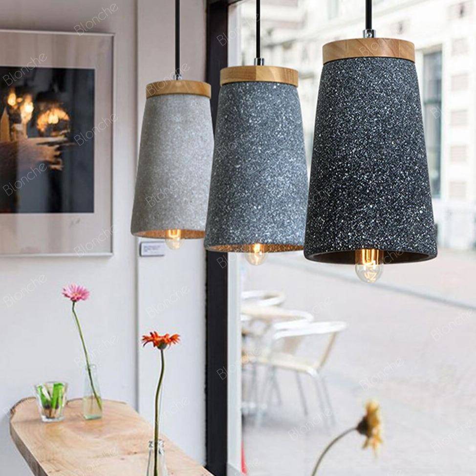 Suspension design LED en ciment style Loft Decor - vue 5 sur 9
