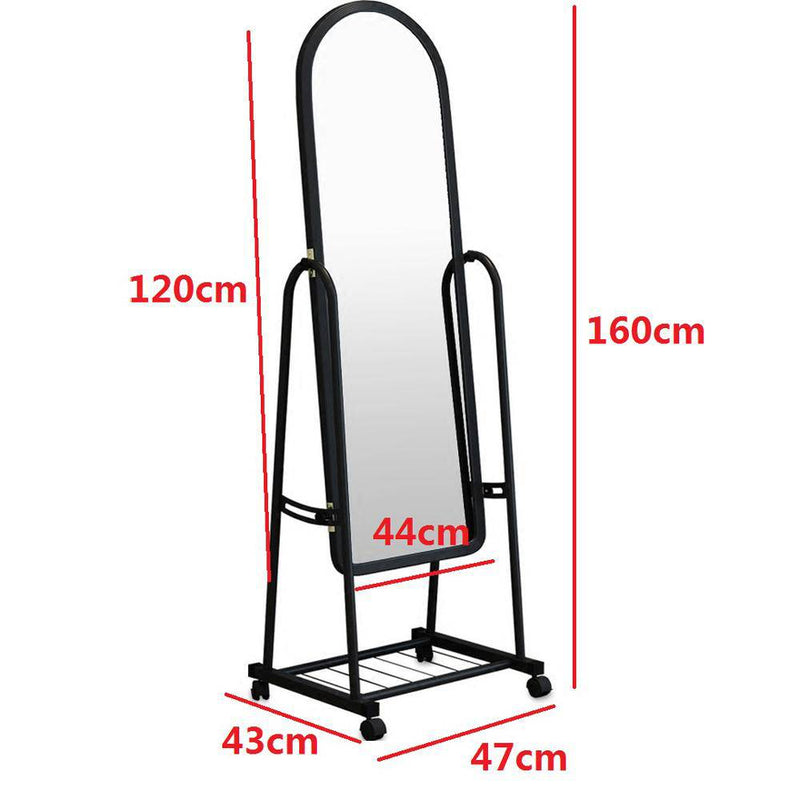 Miroir sur pied avec roulette Dressing