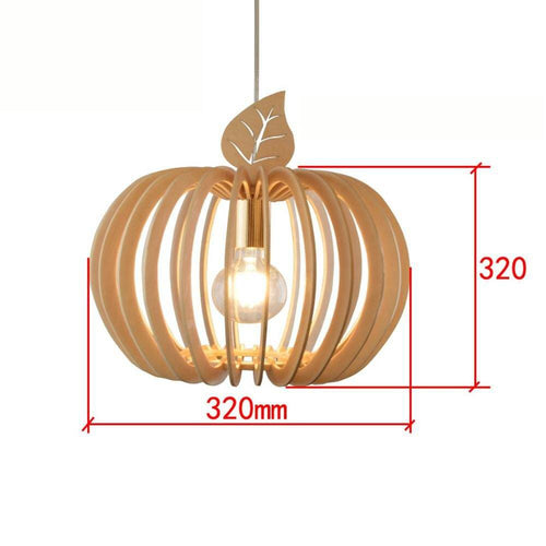 Suspension moderne LED ronde en bois style Ouovo