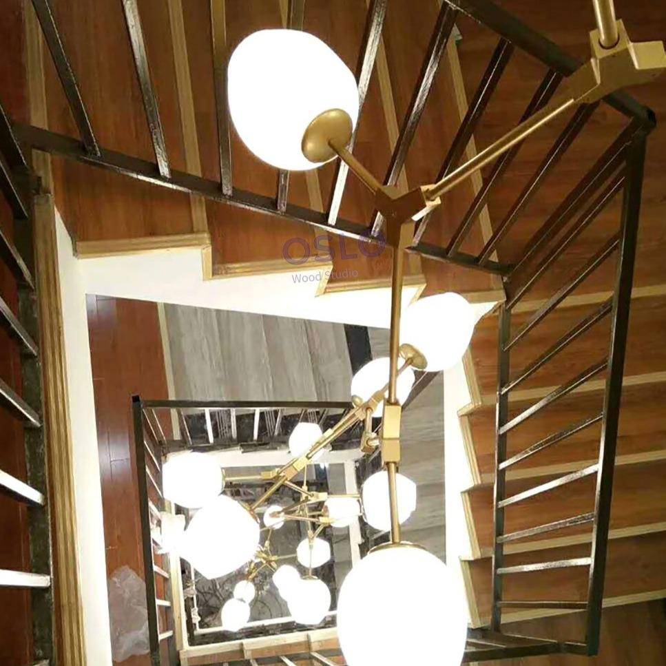 Suspension design LED avec abat-jour en verre style branche Creative - vue 6 sur 29