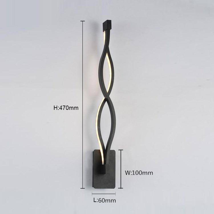 Applique murale design LED avec courbes en métal Sconce - vue 6 sur 6