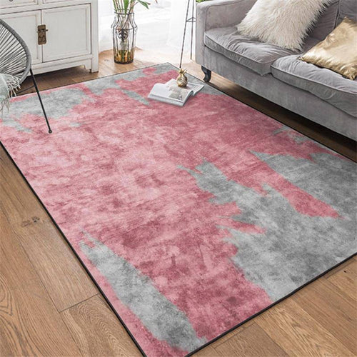 Tapis rectangle bicolore gris et rose Sweet - vue 3 sur 6