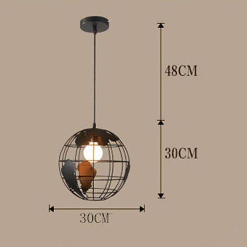 Suspension moderne globe du monde en cage - vue 3 sur 5