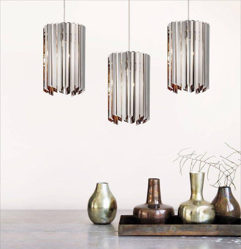 Suspension design en miroir chromé Surface - vue 4 sur 8